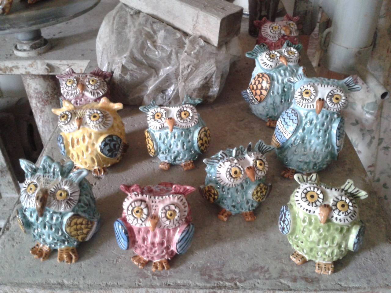 gufi di ceramica Arte Antica Di Faiani Sandra a Castelli Gran Sasso D'Italia in Abruzzo