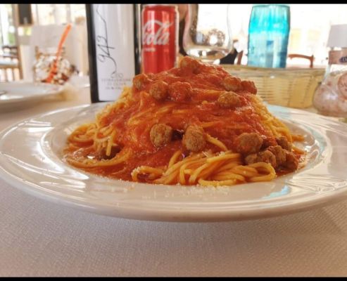 maccheroni alla chitarra ristorante Le Balconate a Isola Del Gran Sasso a Teramo in Abruzzo