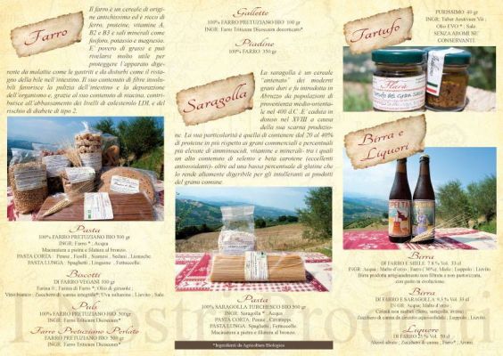 catalogo prodotti  Azienda Agricola Flarà Monica di Castel Castagna in Abruzzo