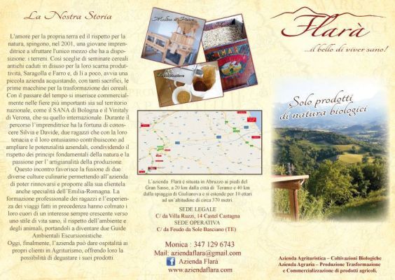 catalogo prodotti  Azienda Agricola Flarà Monica di Castel Castagna in Abruzzo