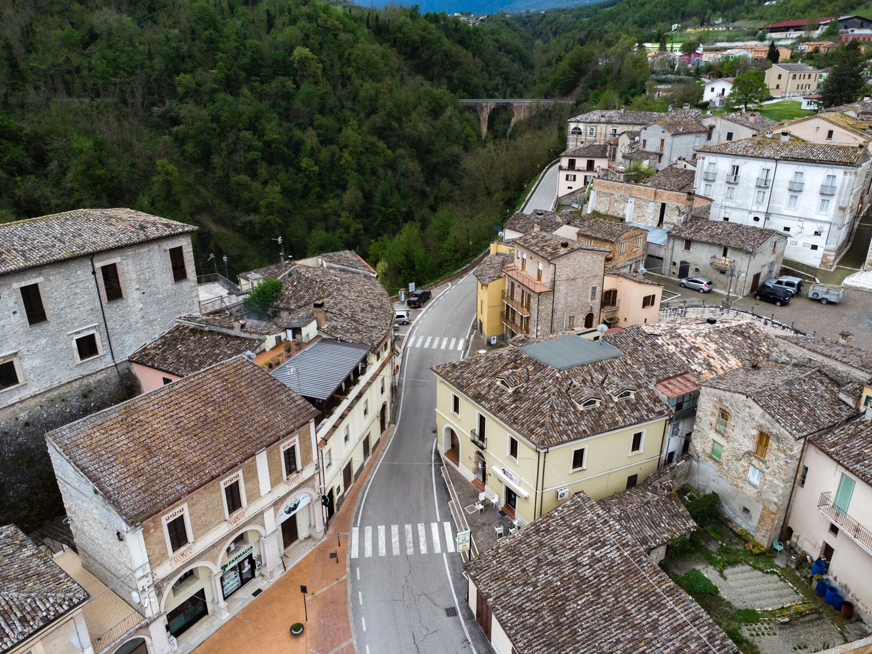 Paesaggio Urbano Di Tossicia a Teramo in Abruzzo Nella Valle Del Gran Sasso