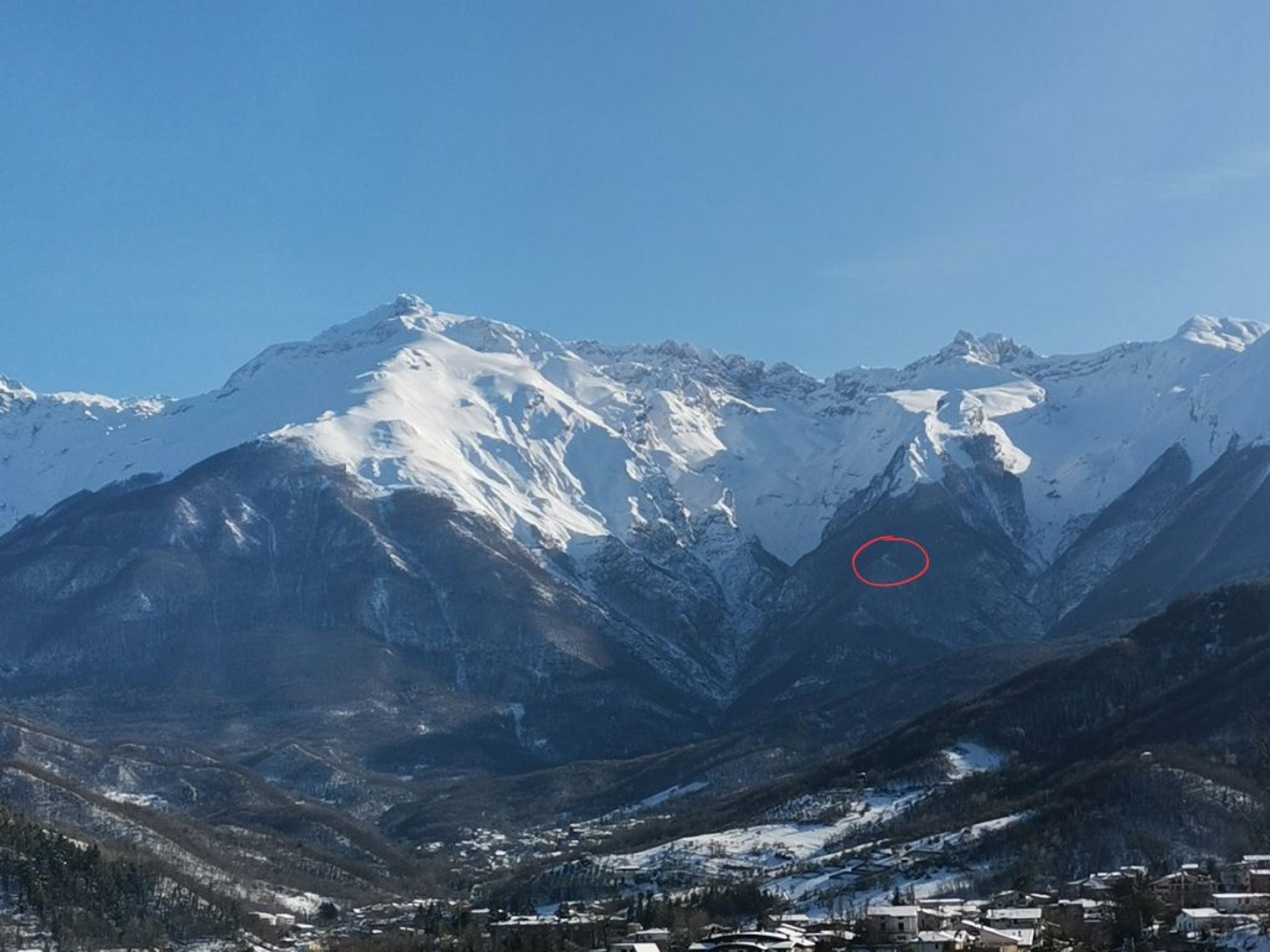 Posizione Di Eremo Santa Colomba Sul Monte Prena nella Valle del Gran Sasso a Teramo in Abruzzo