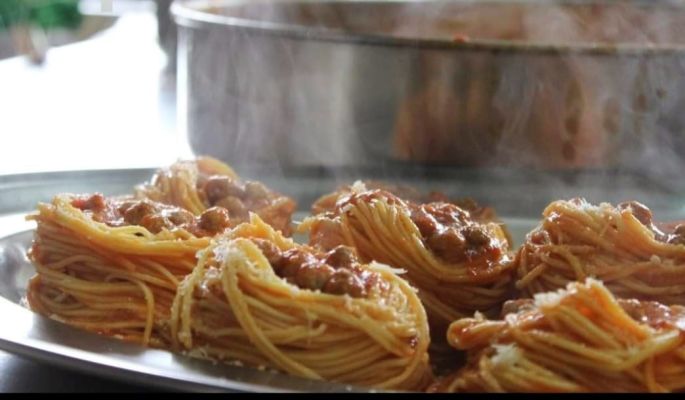 maccheroni alla chitarra ristorante Le Balconate a Isola Del Gran Sasso a Teramo in Abruzzo