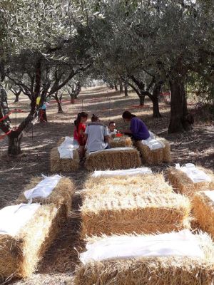 bambini che giocano sulle balle Associazione Cip e Ciop Gran Sasso D'Italia