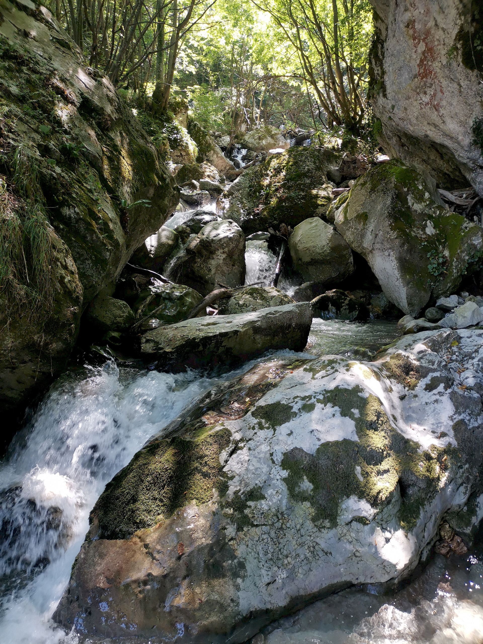 torrente di montagna seguendo l'acqua Gran Sasso D'Italia