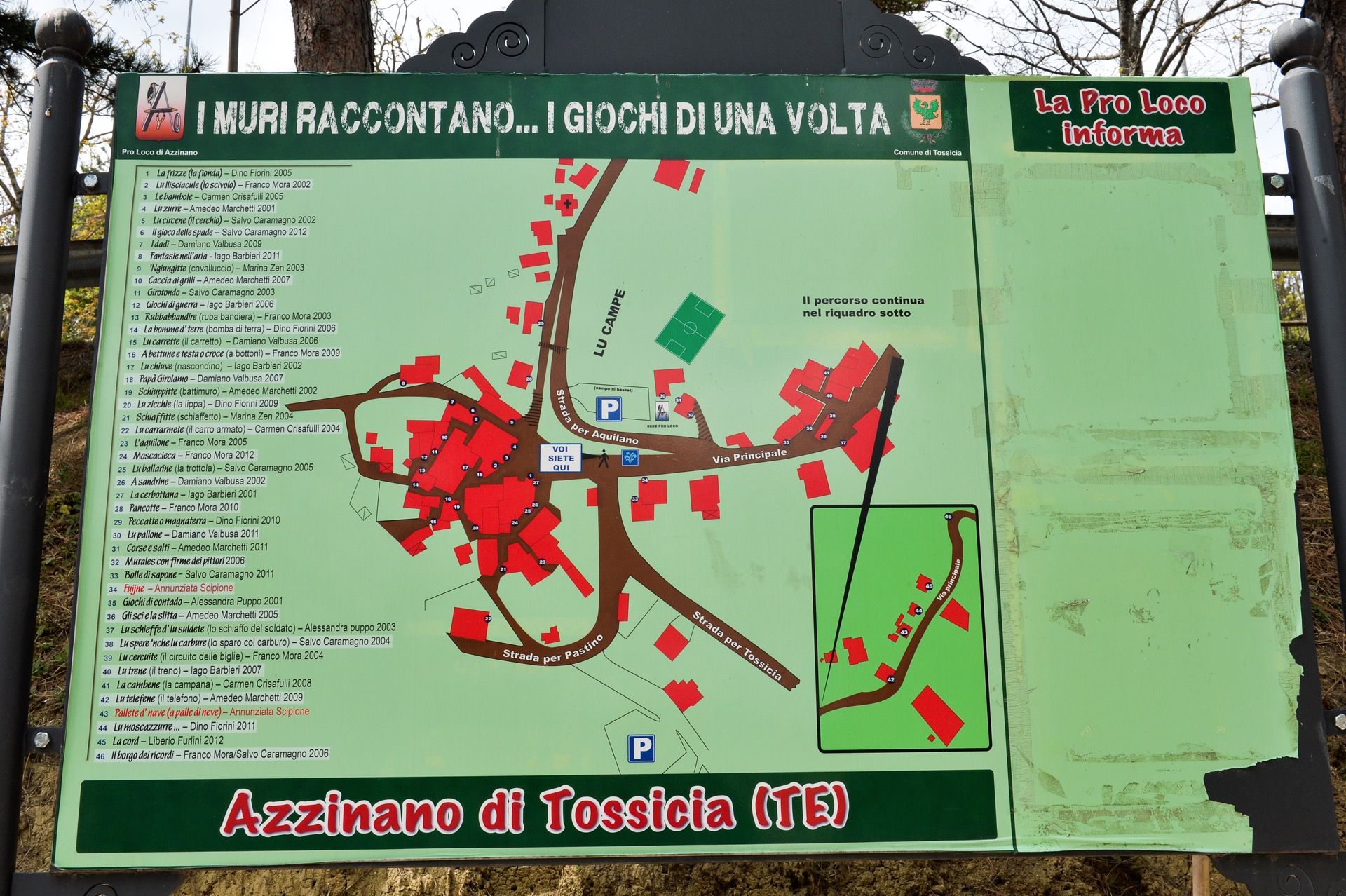 Mappa Nel Borgo Incantato Di Azzinano Di Tossicia a Teramo in Abruzzo