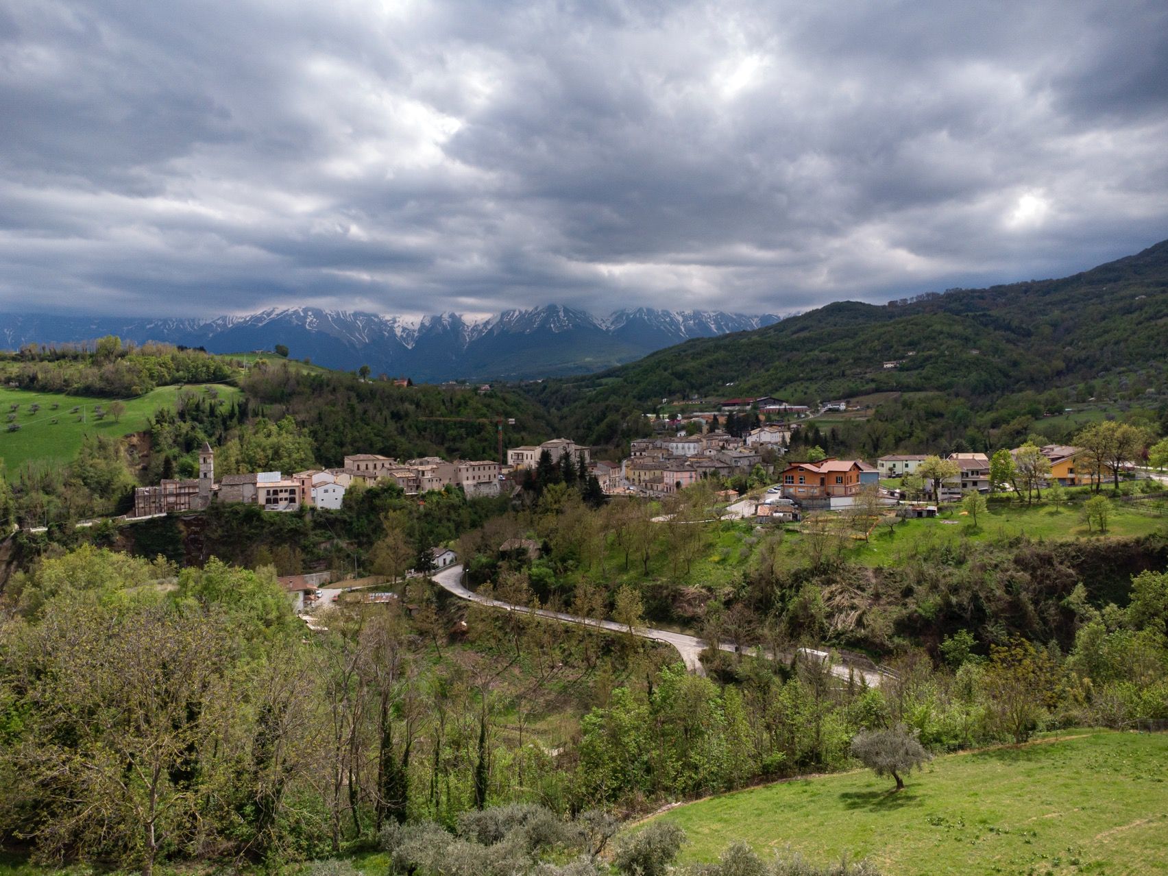 Panoramica Di Tossicia a Teramo in Abruzzo Nella Valle Del Gran Sasso